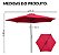 Ombrelone Articulado 2,70m Vermelho Com Proteção Uv Ideal Para Jardim, Piscina E Praia - Imagem 2