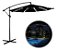 Ombrelone Lateral Preto 3,00m Com Led Importway Ideal Para Piscina, Jardim E Varanda Gourmet - Imagem 1