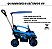 Quadriciclo Elétrico Infantil 6v Azul Com Empurrador E Cobertura Recarregável Luzes E Som Importway - Imagem 9