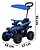 Quadriciclo Elétrico Infantil 6v Azul Com Empurrador E Cobertura Recarregável Luzes E Som Importway - Imagem 2