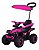 Quadriciclo Elétrico Infantil 6v Rosa Com Empurrador E Cobertura Recarregável Luzes E Som Importway - Imagem 1