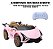 Mini Carro Elétrico 12v Infantil Rosa Com Controle Remoto E Luzes Para Direção Segura - Imagem 5
