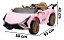 Mini Carro Elétrico 12v Infantil Rosa Com Controle Remoto E Luzes Para Direção Segura - Imagem 2