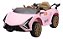 Mini Carro Elétrico 12v Infantil Rosa Com Controle Remoto E Luzes Para Direção Segura - Imagem 1