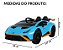 Carro Elétrico Infantil 12v Lamborghini Azul Com Luz Música Usb Controle E 3 Velocidades Bivolt - Imagem 2