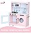 Cozinha Infantil Grande Mdf Rosa Com Máquina De Lavar Fogão Pia Torneira E Micro-ondas Brinquedo Completo Super Realista - Imagem 7