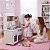Cozinha Infantil Grande Mdf Bege Com Geladeira Fogão Pia Torneira E Micro-ondas Brinquedo Realista Completo Mini Chef - Imagem 8