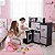 Cozinha Infantil Moderna Mdf Preta Com Geladeira, Fogão, Pia E Forno Brinquedo Realista Mini Chef Importway - Imagem 8