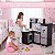 Cozinha Infantil Moderna Mdf Preta Com Geladeira, Fogão, Pia E Forno Brinquedo Realista Mini Chef Importway - Imagem 3