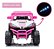 Carrinho Infantil Utv 12v Rosa Com Controle Luzes Som Usb E Balanço Diversão Segura Para Crianças De 3 Anos - Imagem 4