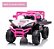 Carrinho Infantil Utv 12v Rosa Com Controle Luzes Som Usb E Balanço Diversão Segura Para Crianças De 3 Anos - Imagem 8