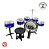 Bateria Infantil Musical Azul Com Banquinho Completa Estimula Coordenação Motora Criatividade E Ritmo Musical - Imagem 9