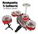Bateria Infantil Musical Vermelho Com Banquinho Completa Estimula Coordenação Motora Criatividade E Ritmo Musical - Imagem 2