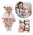 Boneca Vinil Reborn 31cm Infantil Corpo Articulado Com Kit Dormir Completo Manta, Mamadeira, Chupeta E Lenços - Imagem 1
