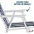 Cadeira De Praia Dobrável Ferro Branco E Azul Com Apoio De Braço Ideal Para Praia Piscina Camping E Lazer - Imagem 6