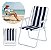 Cadeira De Praia Dobrável Ferro Branco E Azul Com Apoio De Braço Ideal Para Praia Piscina Camping E Lazer - Imagem 1