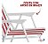 Cadeira De Praia Dobrável Ferro Branco E Vermelho Com Apoio De Braço Ideal Para Praia Piscina Camping E Lazer - Imagem 6