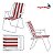Cadeira De Praia Dobrável Ferro Branco E Vermelho Com Apoio De Braço Ideal Para Praia Piscina Camping E Lazer - Imagem 10