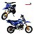Mini Moto Azul Dirt 49cc Gasolina Com Partida Manual Freios A Disco E Design Esportivo Para Diversão Radical - Imagem 6