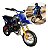 Mini Moto Azul Dirt 49cc Gasolina Com Partida Manual Freios A Disco E Design Esportivo Para Diversão Radical - Imagem 1