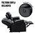 Poltrona De Massagem Preta Dupla Reclinável Com Aquecimento Ideal Para Sala De Tv Cinema Em Casa E Relaxamento - Imagem 4