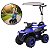 Mini Quadriciclo Elétrico 6V Infantil Com Empurrador Cobertura E Bateria Recarregável Azul Ou Rosa Proteção Solar - Imagem 1