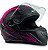 Capacete Para Moto FW3 Com Narigueira Modelo Gt2 Integral Cor Preto Com Rosa Resistente Tamanho 60 - Imagem 2