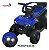 Mini Quadriciclo Elétrico Infantil 6v Azul Com Cobertura, Luz, Música, Guarda Corpo E Barra De Empurrar - Imagem 3