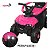 Mini Quadriciclo Elétrico Infantil 6v Rosa Com Cobertura, Luz, Música, Guarda Corpo E Barra De Empurrar - Imagem 3
