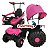 Mini Quadriciclo Elétrico Infantil 6v Rosa Com Cobertura, Luz, Música, Guarda Corpo E Barra De Empurrar - Imagem 6