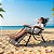 Cadeira Espreguiçadeira Reclinável Com Travesseiro Suporta Até 120kg Ideal Para Praia, Piscina, Jardim E Camping - Imagem 7