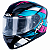 Capacete Fechado Asx City Start Moto Preto Turquesa Rosa Masculino Feminino Esportivo Tamanho 58/M com Viseira Cristal - Imagem 4