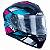 Capacete Fechado Asx City Start Moto Preto Turquesa Rosa Masculino Feminino Esportivo Tamanho 58/M com Viseira Cristal - Imagem 3