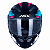 Capacete Fechado Asx City Start Moto Preto Turquesa Rosa Masculino Feminino Esportivo Tamanho 58/M com Viseira Cristal - Imagem 2