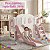 Playground Infantil 6x1 Parquinho Rosa Multifuncional Com Escorregador Cesta Telescópio Ponte Completo - Imagem 8