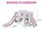 Playground Infantil 6x1 Parquinho Rosa Multifuncional Com Escorregador Cesta Telescópio Ponte Completo - Imagem 2