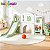 Playground Infantil 6x1 Parquinho Verde Multifuncional Com Escorregador Cesta Telescópio Ponte Completo - Imagem 10