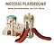 Playground Infantil 9x1 Playhouse Bege Multifuncional Com Escorregador Duplo Balanço Ponte Completo - Imagem 2