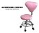 Cadeira Barbeiro Reclinável Base Estrela Com Mocho Descanso De Perna Ajuste Hidráulico Rosa Salão De Beleza - Imagem 8