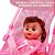 Carrinho De Boneca Guarda Chuva Rosa Com Boneca Infantil Leve Dobrável Para Passeio E Diversão - Imagem 5