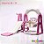 Playground 3 Em 1 Escorregador Balanço Basquete Rosa Infantil Importway Crianças 2 Anos - Imagem 5