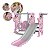 Playground Infantil 3 Em 1 Rosa Com Escorregador Balanço E Cesta De Basquete Importway Premium - Imagem 1