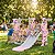 Playground Infantil 3 Em 1 Rosa Com Escorregador Balanço E Cesta De Basquete Importway Premium - Imagem 5