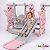Playground Infantil 3 Em 1 Rosa Com Escorregador Balanço E Cesta De Basquete Importway Premium - Imagem 10