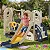 Playground 3 Em 1 Infantil Azul Com Escorregador, Balanço E Cesta De Basquete Importway Diversão Garantida - Imagem 7