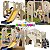 Playground Infantil 4 Em 1 Bege Com Escorregador Balanço Ponte E Basquete Importway - Imagem 9