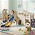 Playground Infantil 4 Em 1 Bege Com Escorregador Balanço Ponte E Basquete Importway - Imagem 8