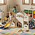 Playground Infantil 4 Em 1 Bege Com Escorregador Balanço Ponte E Basquete Importway - Imagem 6
