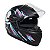 Capacete Moto GTX Mansão Maromba Preto Fosco Rosa e Azul c/Óculos Interno e Viseira Cristal Tamanho 60 Lançamento - Fw3 - Imagem 1