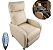 Poltrona Do Papai Reclinável Massagem Aquecimento Bege Pu Home Theater Encosto Reclinável Conforto - Imagem 1
